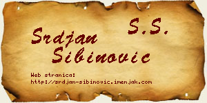 Srđan Sibinović vizit kartica